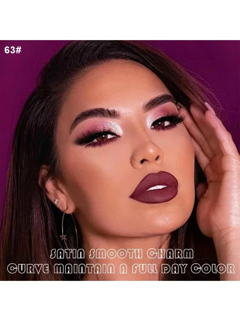 DNM 64# Vivid Red 2Pcs 24H Long-Lasting Matte Liquid Lipstick and Lip Liner Set